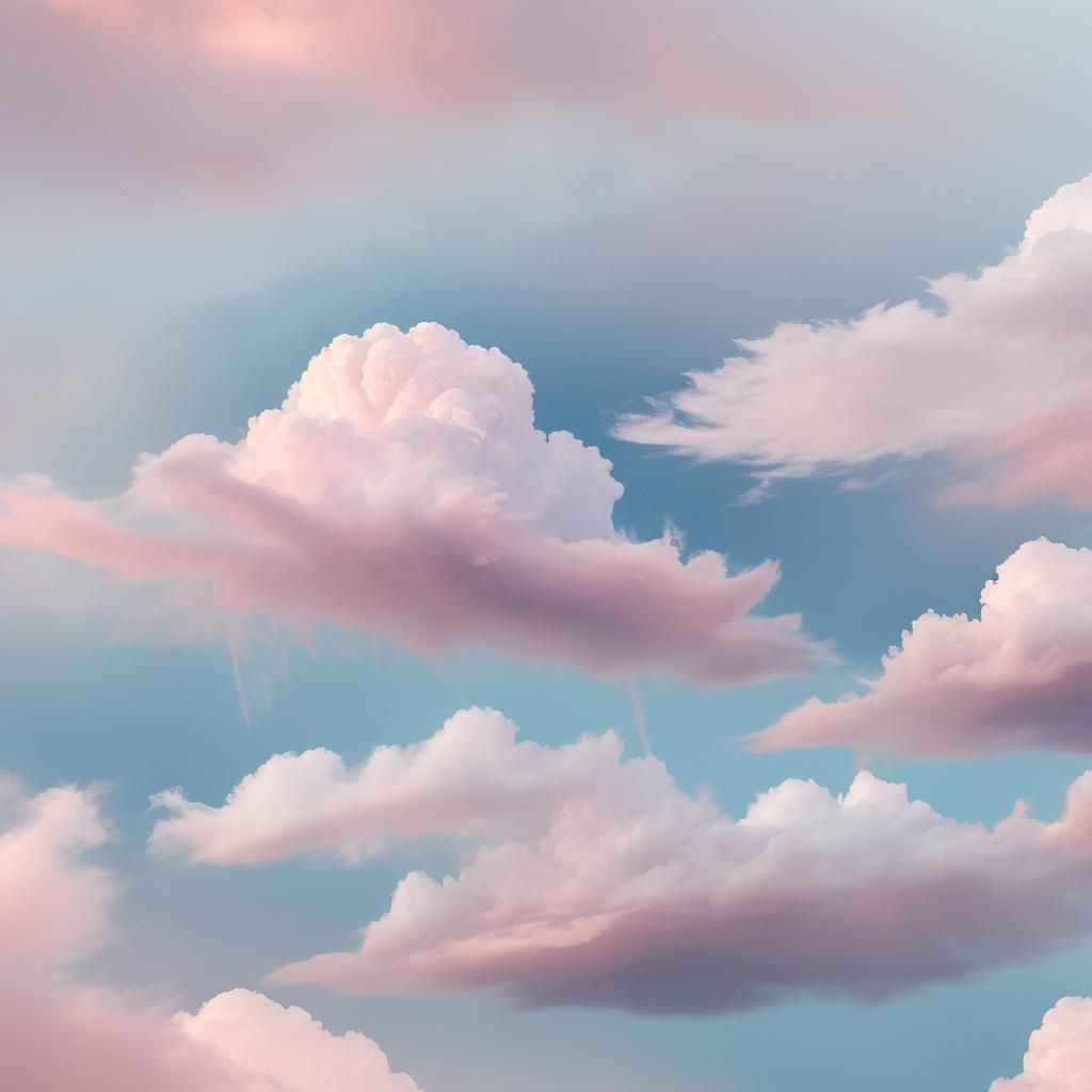 Dreamy Nacreous Cloudscape in Pastel Colors