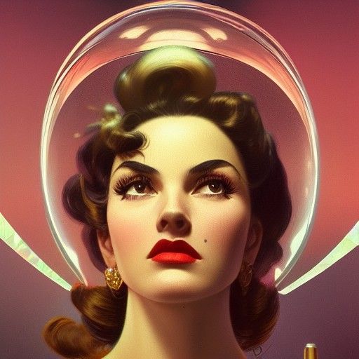 1950s Merlin Close-Up in Digital Astral Art Style