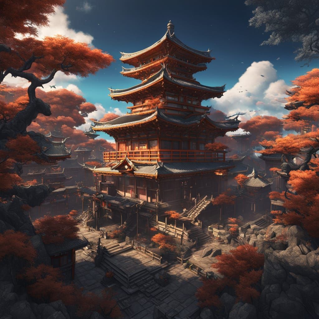 Epic Fantasy Landscape in Vibrant Colors