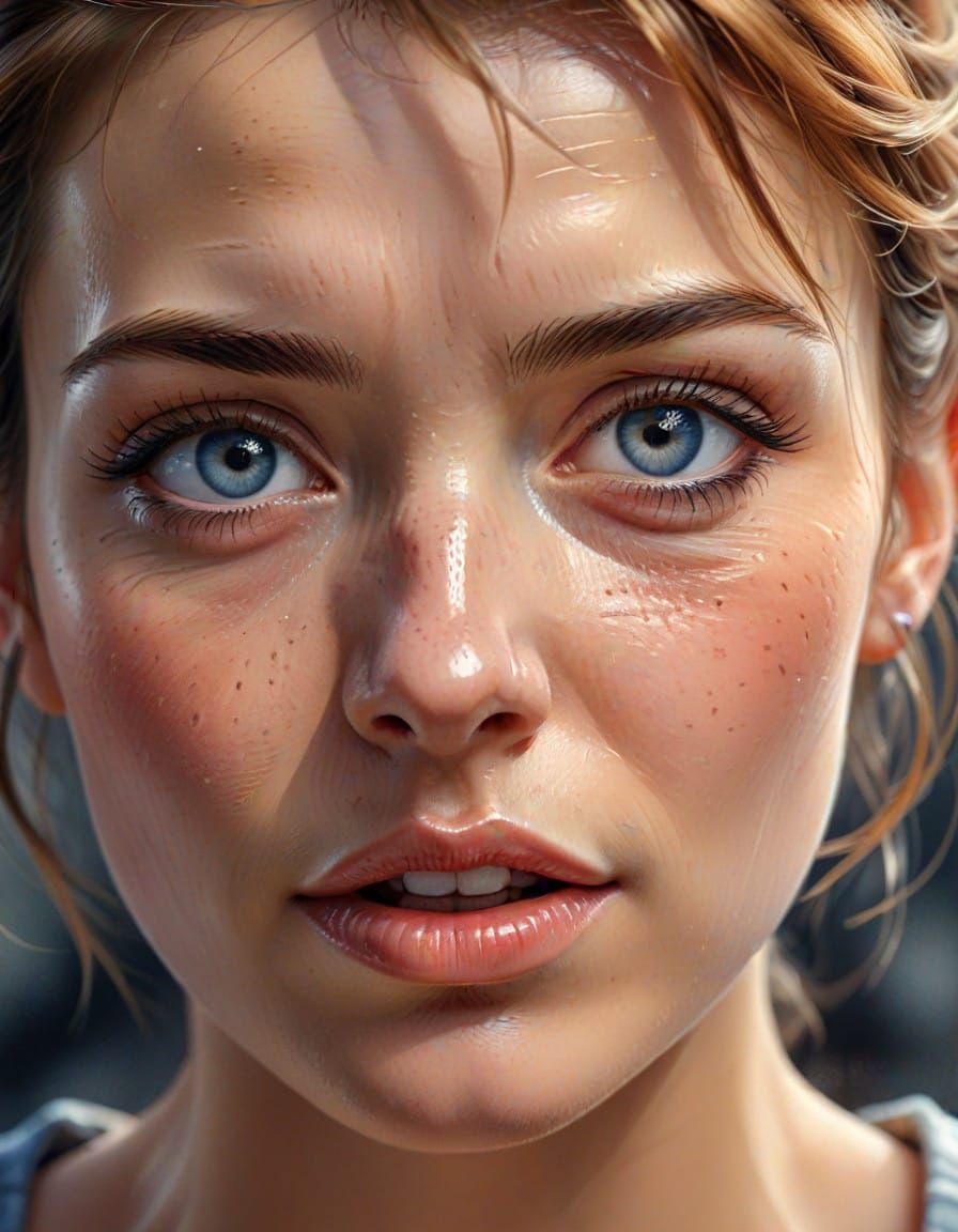Vibrant Close-Up Portrait in Realistic 3D Style