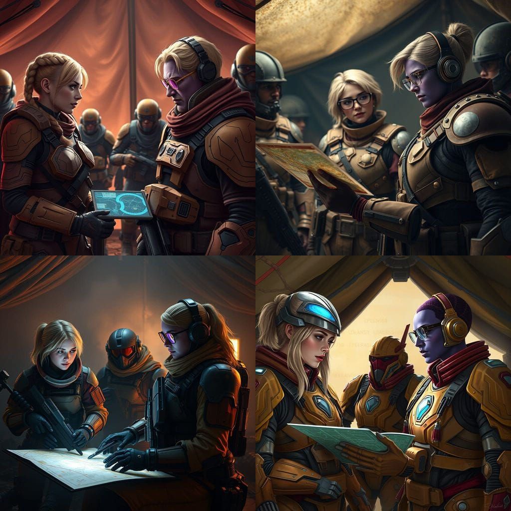 Surreal Sci-Fi Warrior in Deep Space Camp Discusses Battle P...