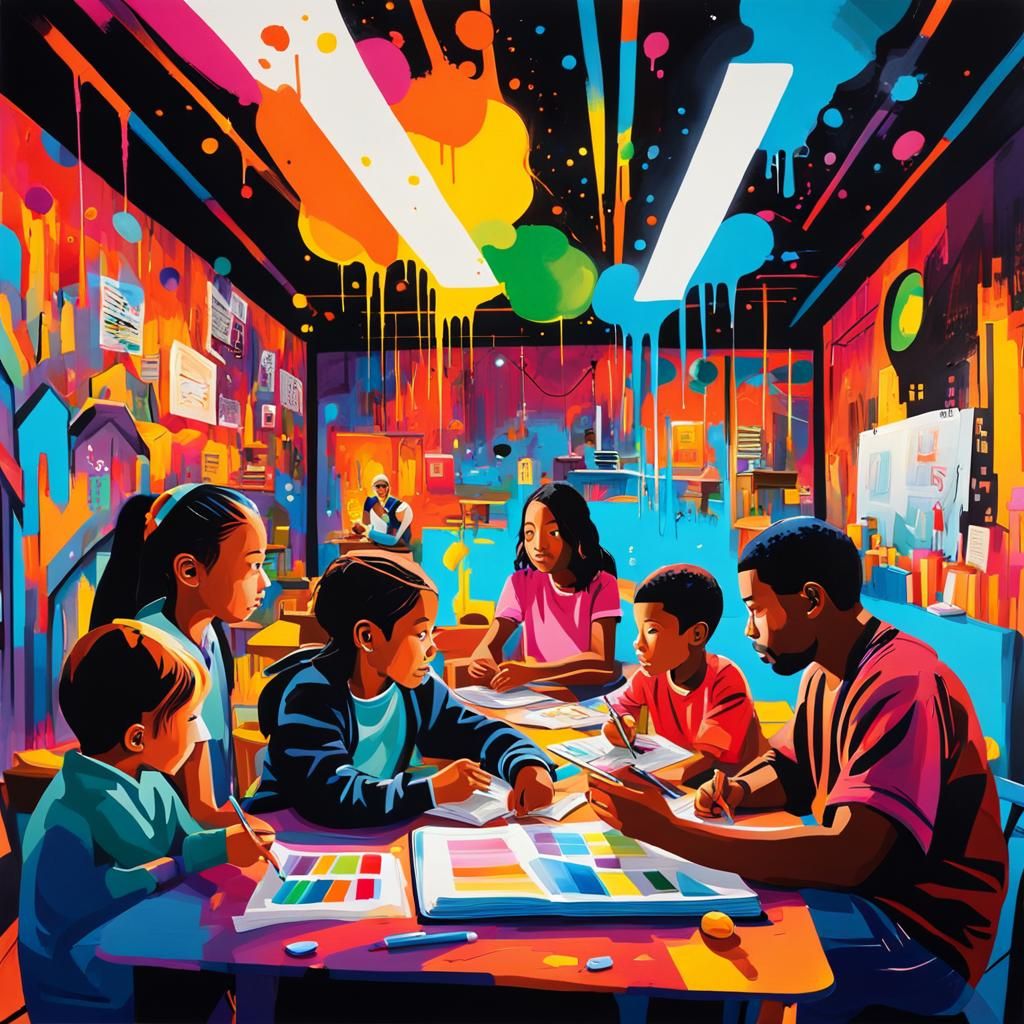 Graffiti Art: Family Discussing Media in Learning Space