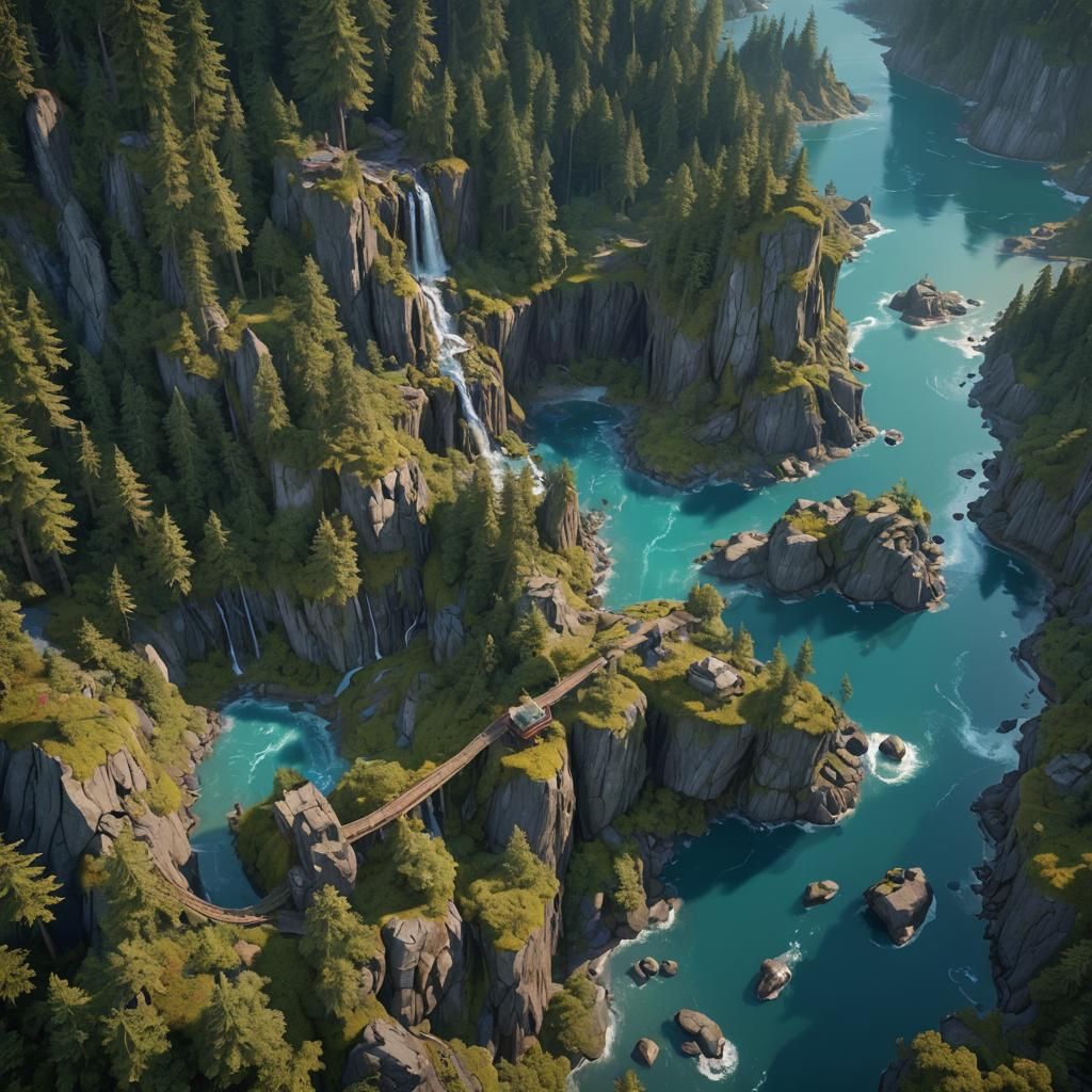Vancouver Island: Detailed Matte Painting in Deep Color