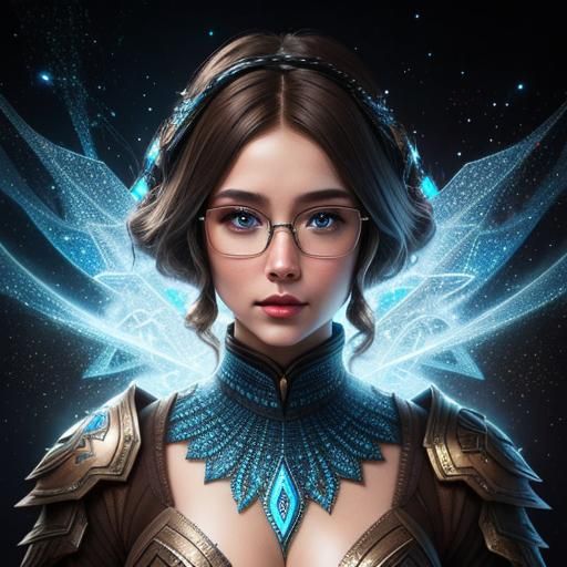 Abstract Surreal Portrait with Crystalline Dust