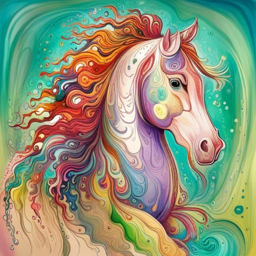 Happy trippy horse
