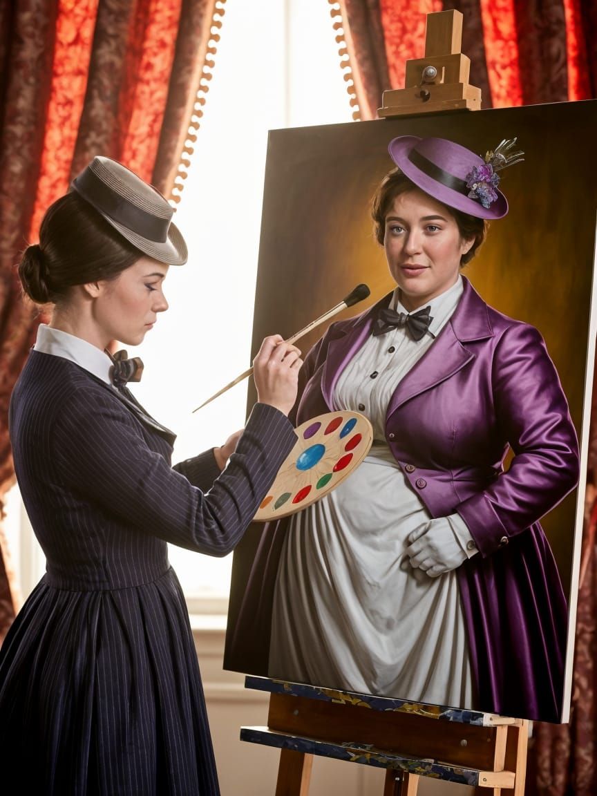 Mary Poppins Creates Humorous Self-Portrait