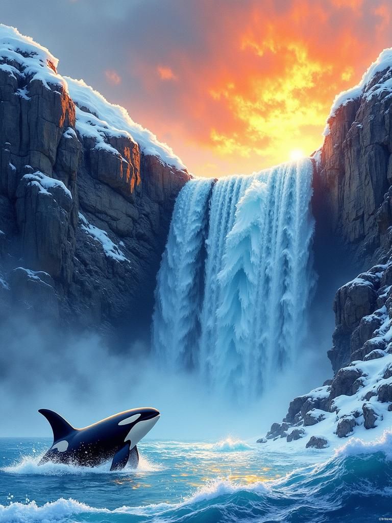 Orca Winter Falls