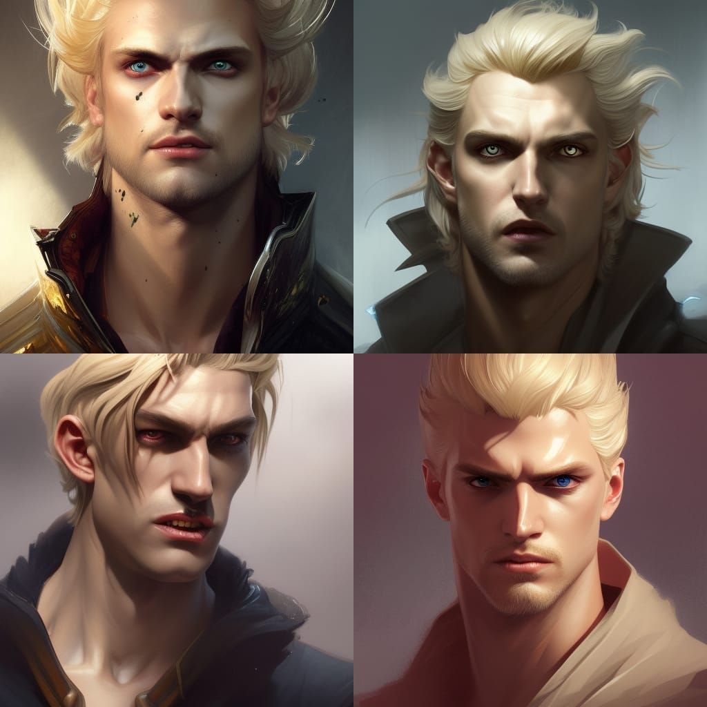 Golden-Eyed Vampire Hunter Portrait in Digital Art Style