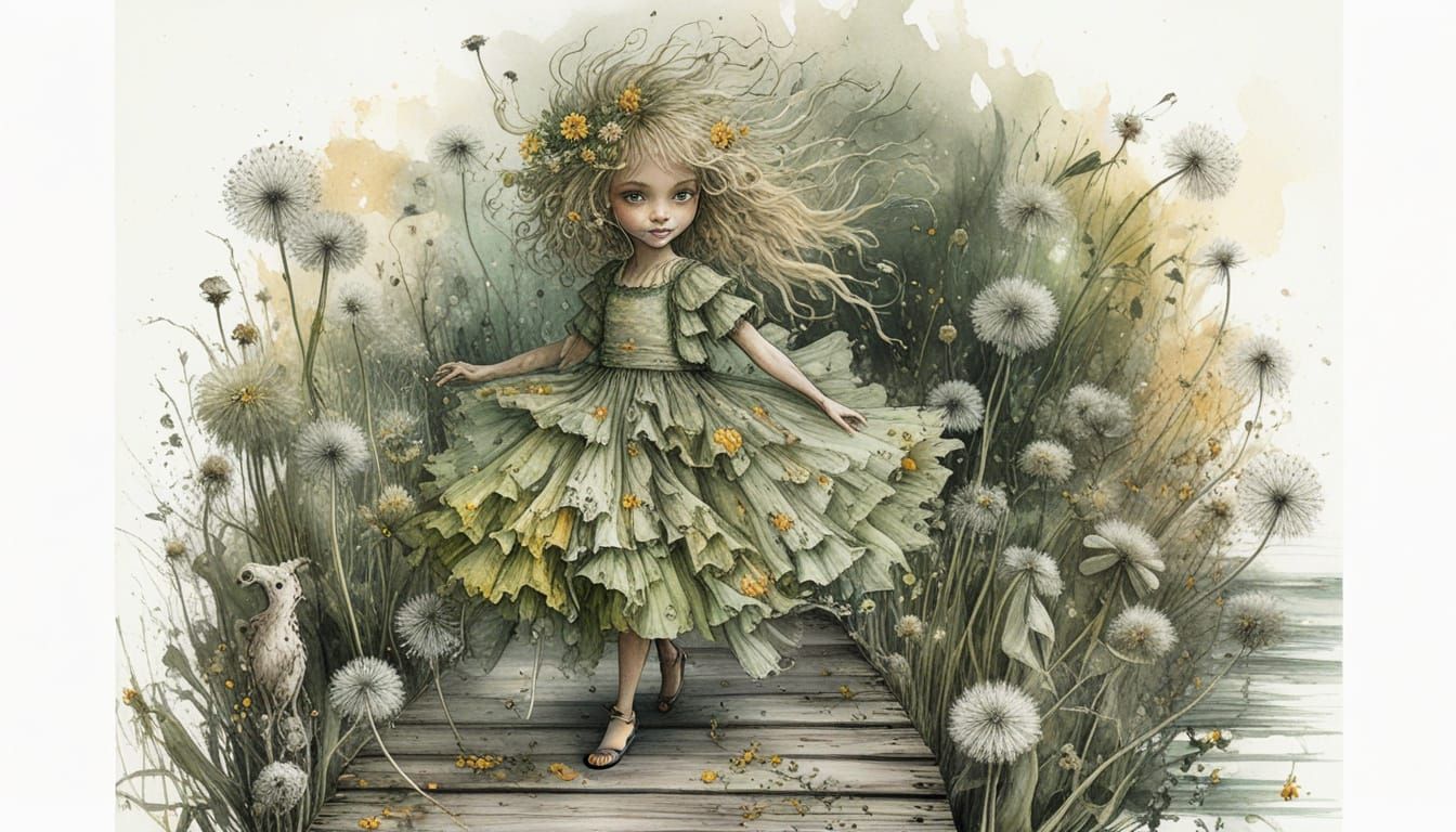 Whimsical Fairy in Dreamy Watercolor