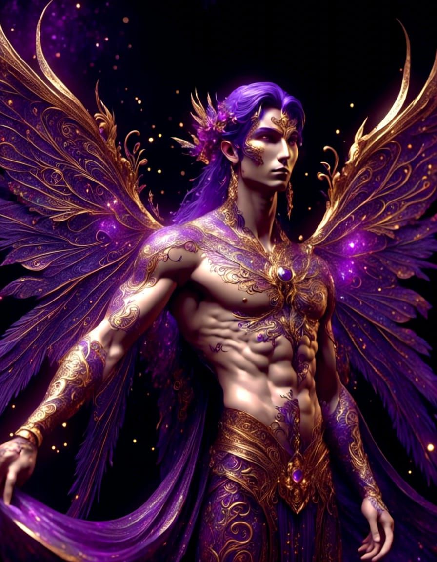 Fairy Male, Purple accents.