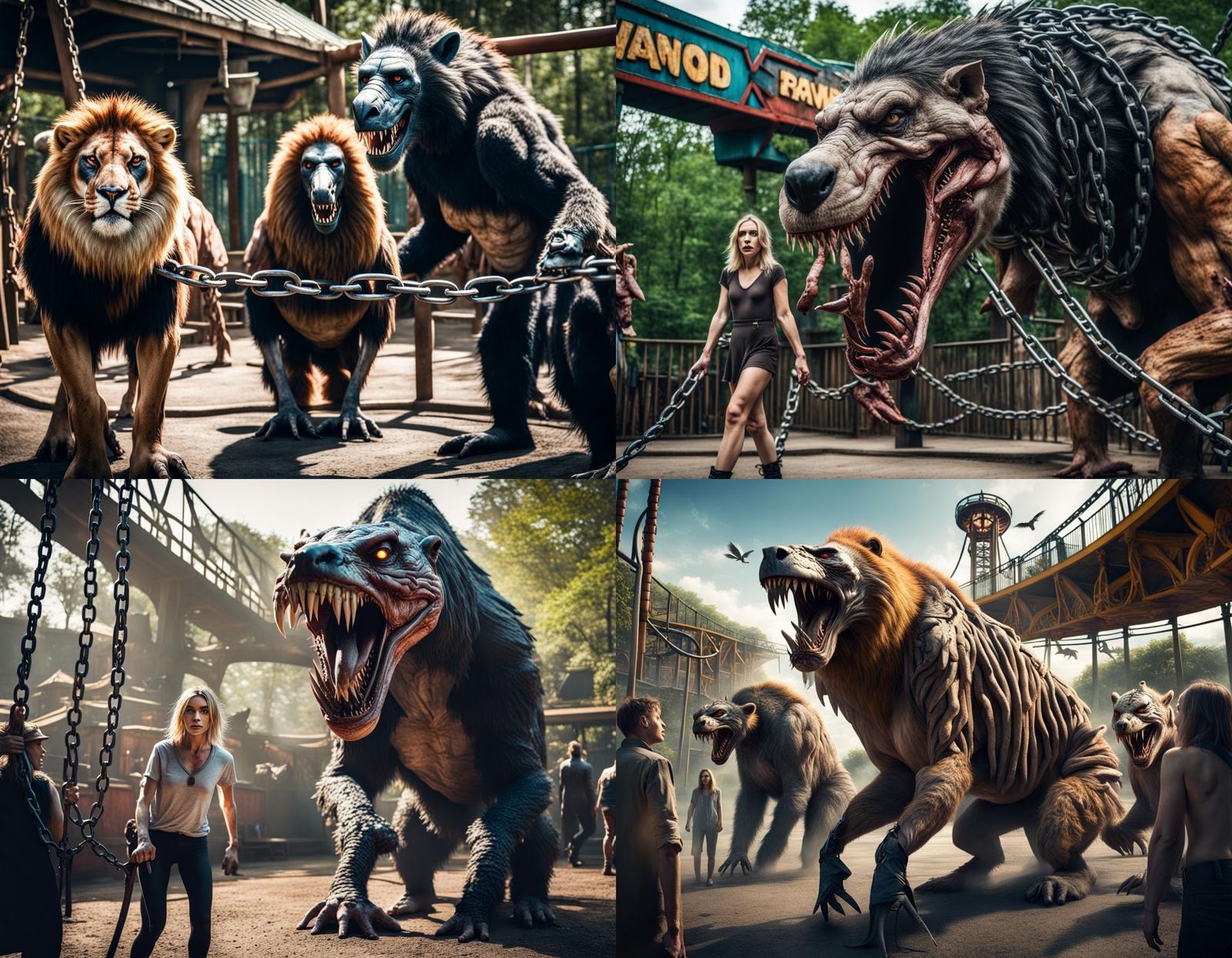 Mutated Safari Animals Terror in Theme Park