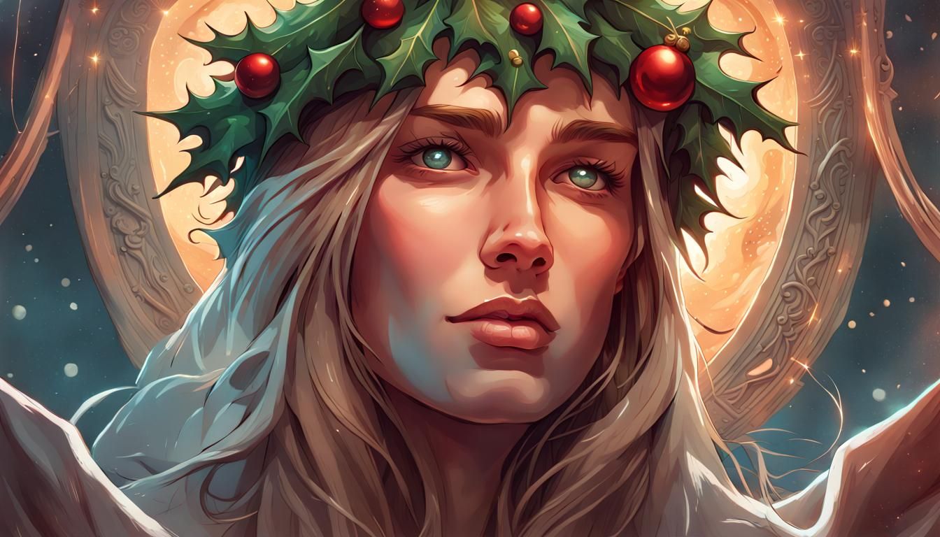 Christ at Christmas with Elves in Comic Book Art