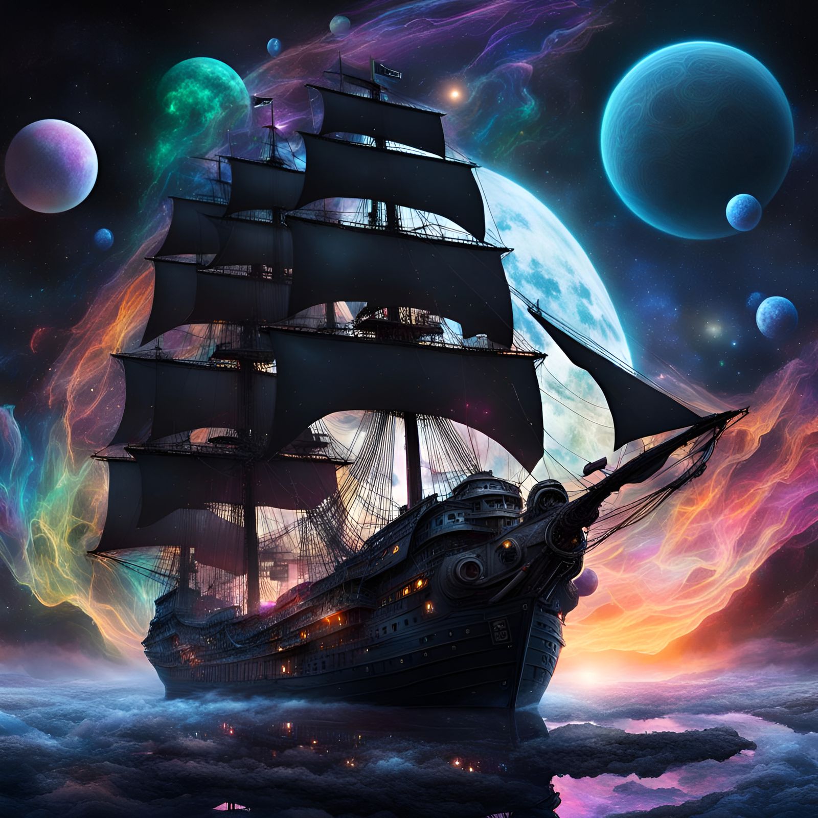 Black Pearl and Kraken in Liquid Interstellar Space