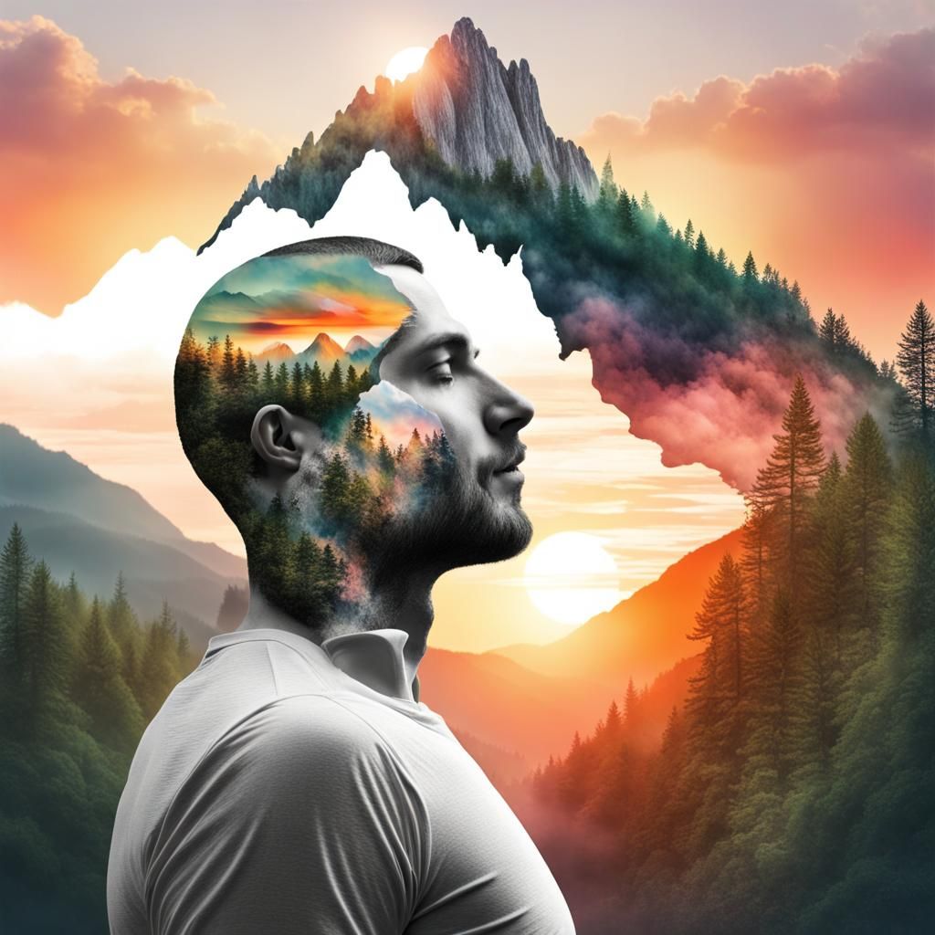 Spectacular Mountain Man Illustration in HDR