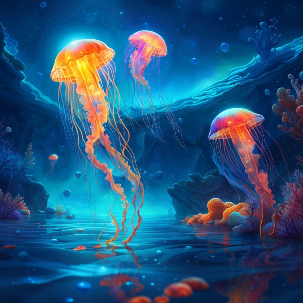 Magical Ocean on the Moon: Sci-Fi Fantasy Art