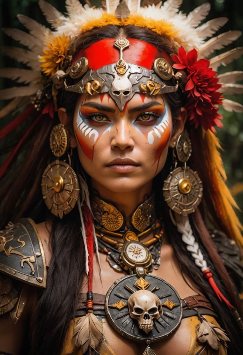 Fierce Anime Female Warrior in Enchanted Forest