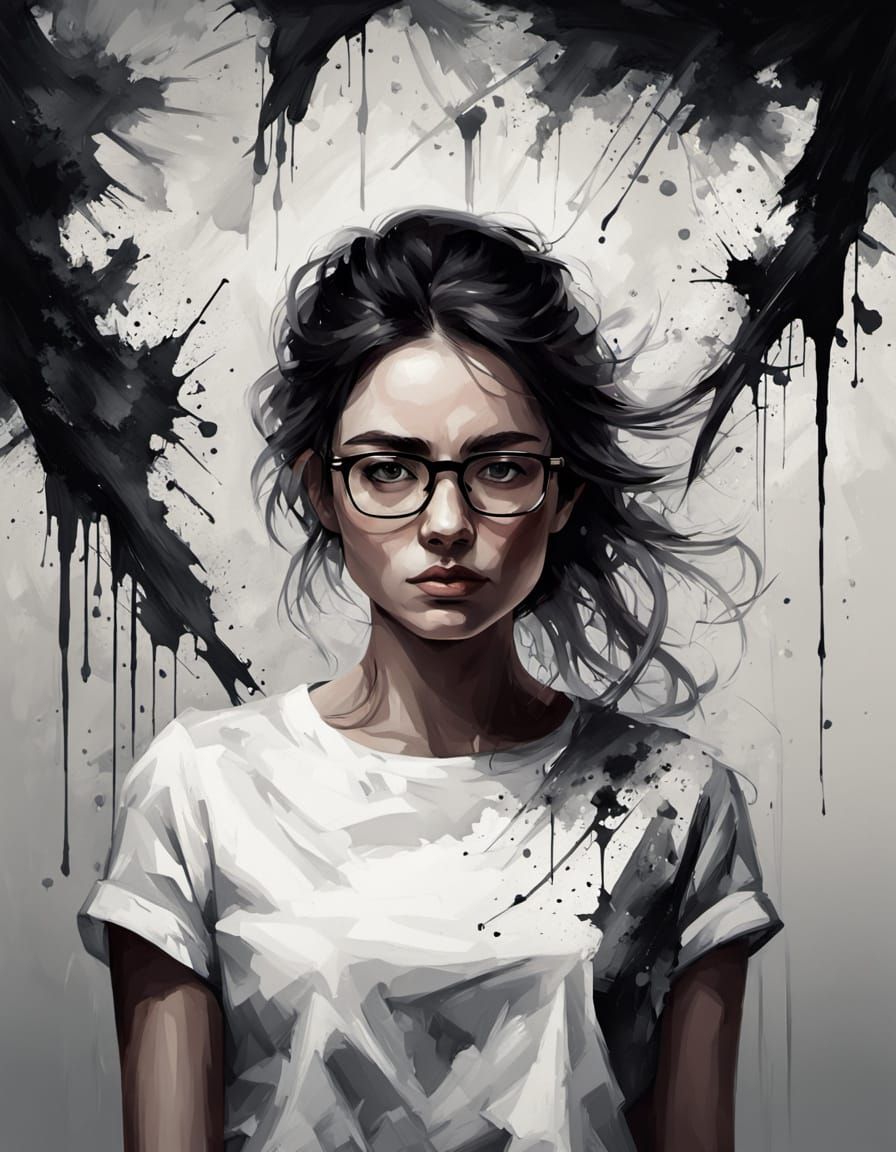 Desaturated Portrait in Expressionist Style