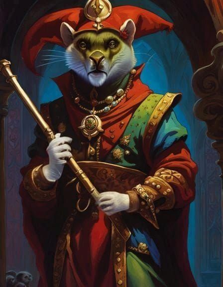 Weasel Head in Dark Fantasy Art Style