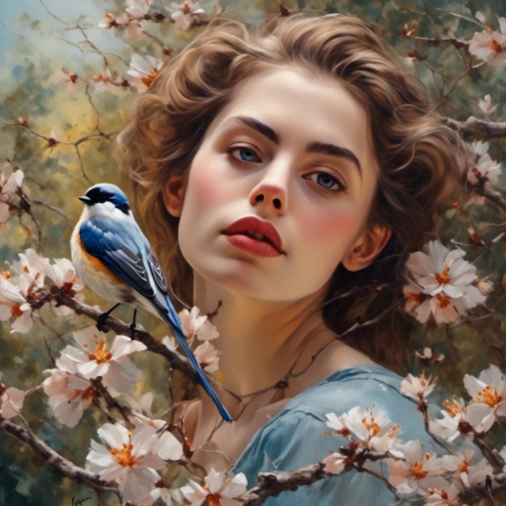 Hyperrealistic Oil Painting of a Beautiful Woman