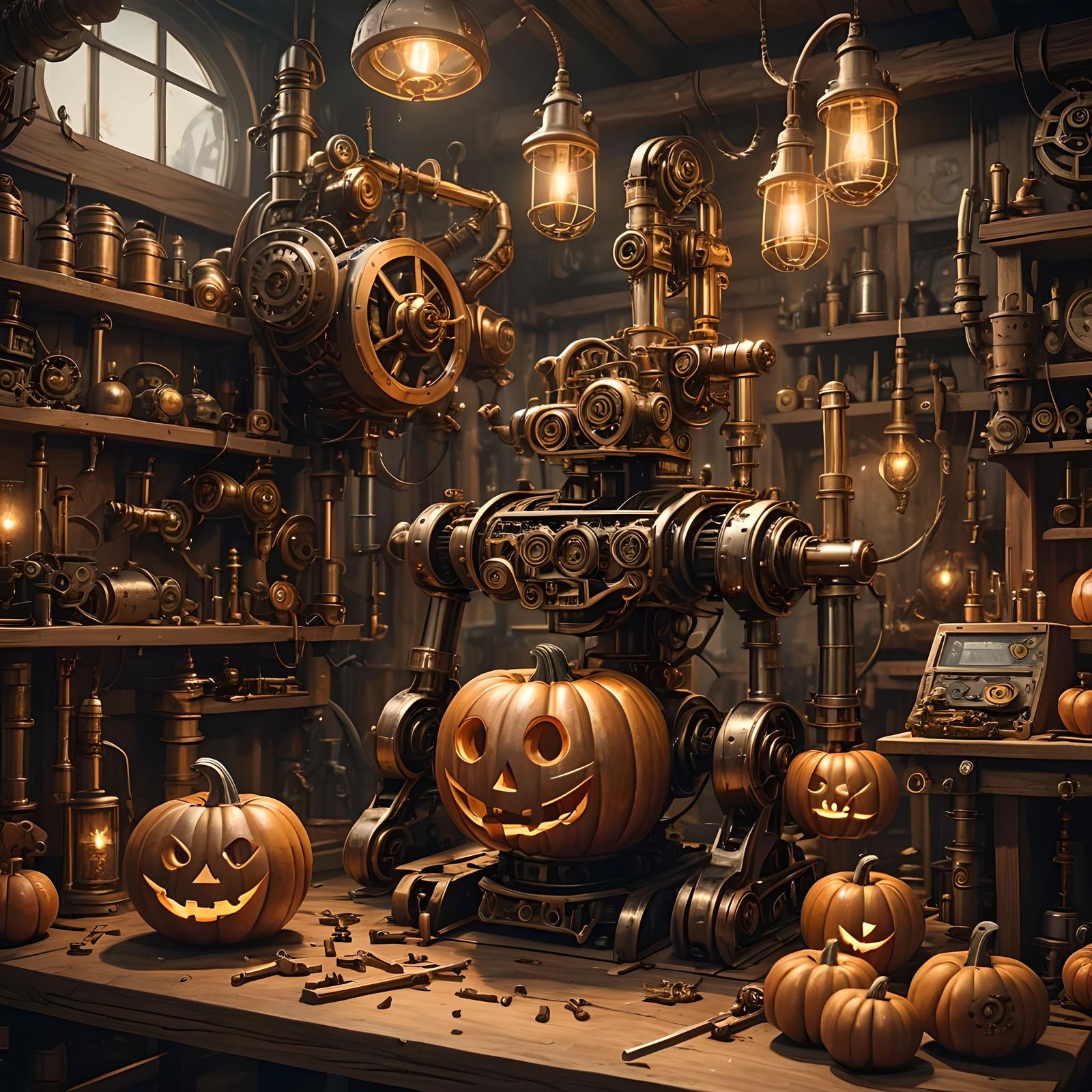 Steampunk Robot Pumpkin Carver