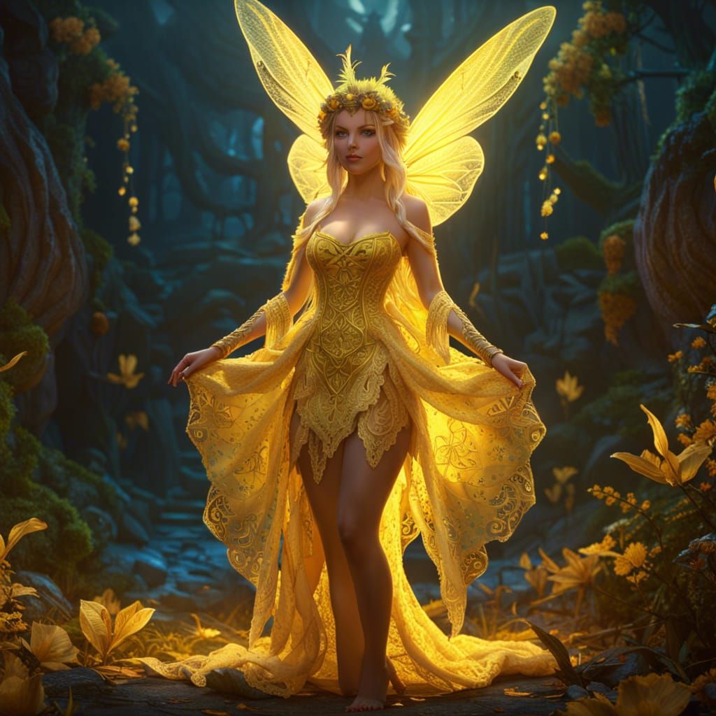 Tinker Bell trägt gelb