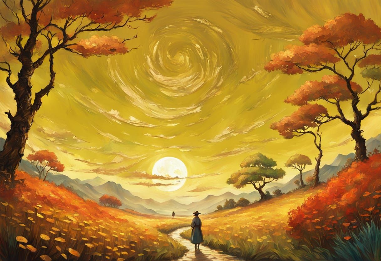 Mystical Atmosphere Bathed in Golden Hour Light