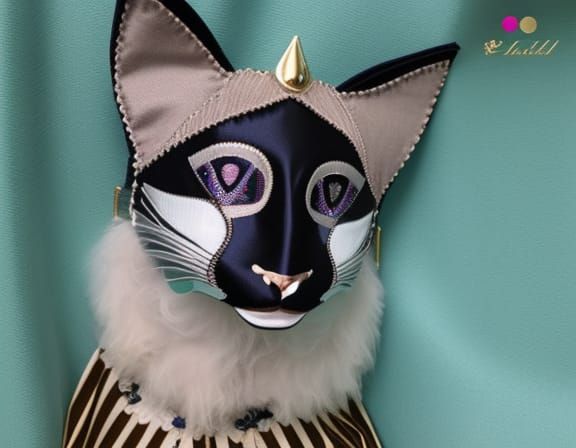 Colorpoint Birman Cat in Surreal Pastel Art