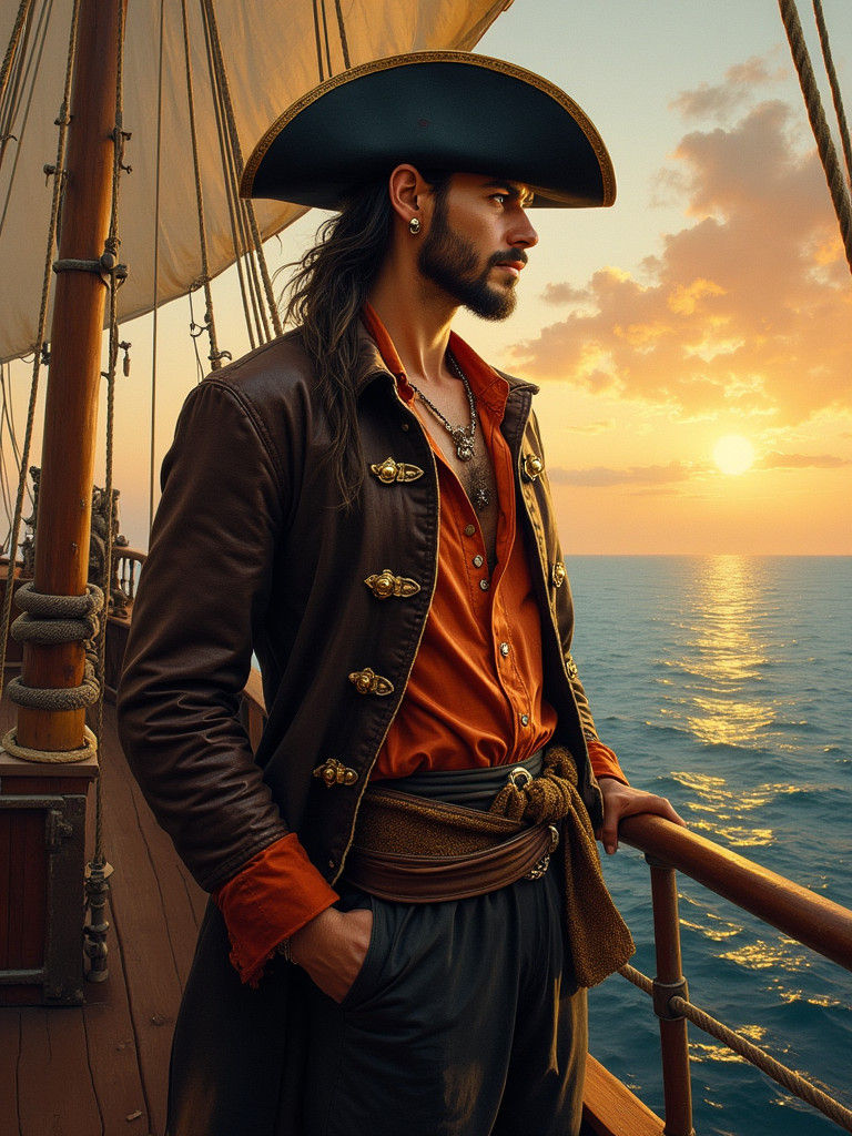 Pirate Captain on Deck in Serge Marshennikov Style