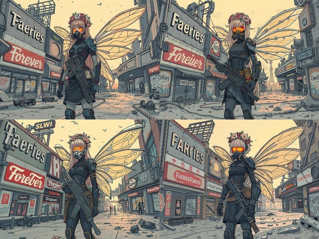 Cyberpunk Fairy Reigns Over Ruined Shopping Mall