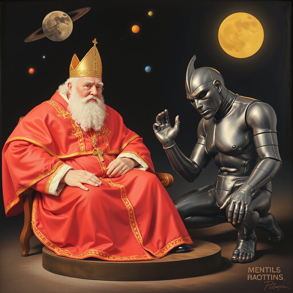 Intergalactic Pope Inspired by Man Ray and Giger