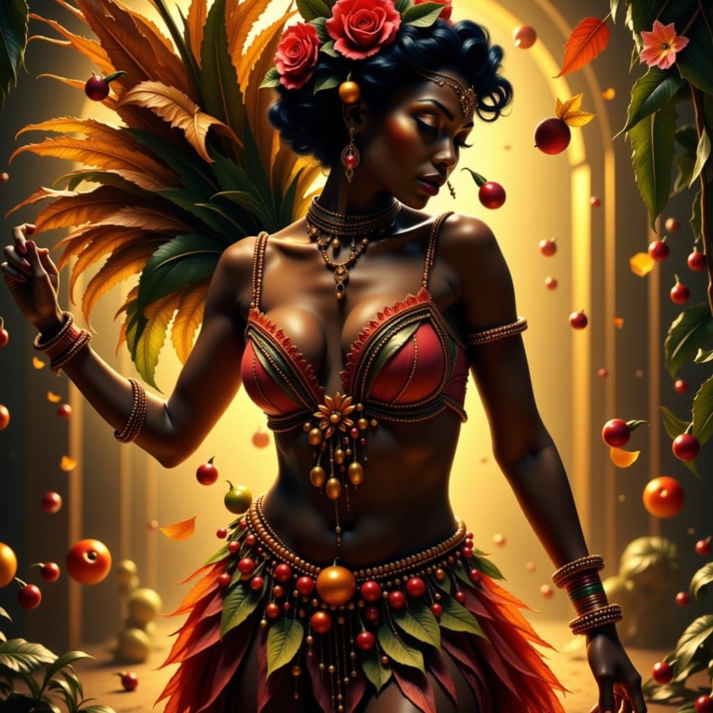 Josephine Baker: Art Deco Cabaret Dancer in Fruit Costume