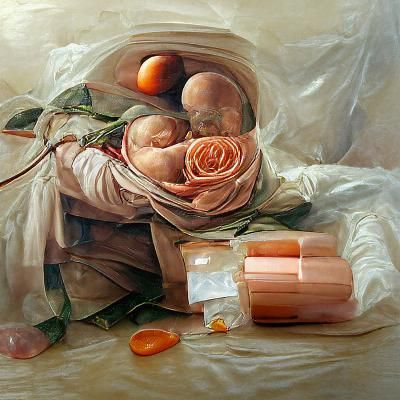 Mother Surrounded by Roses in Oil Painting