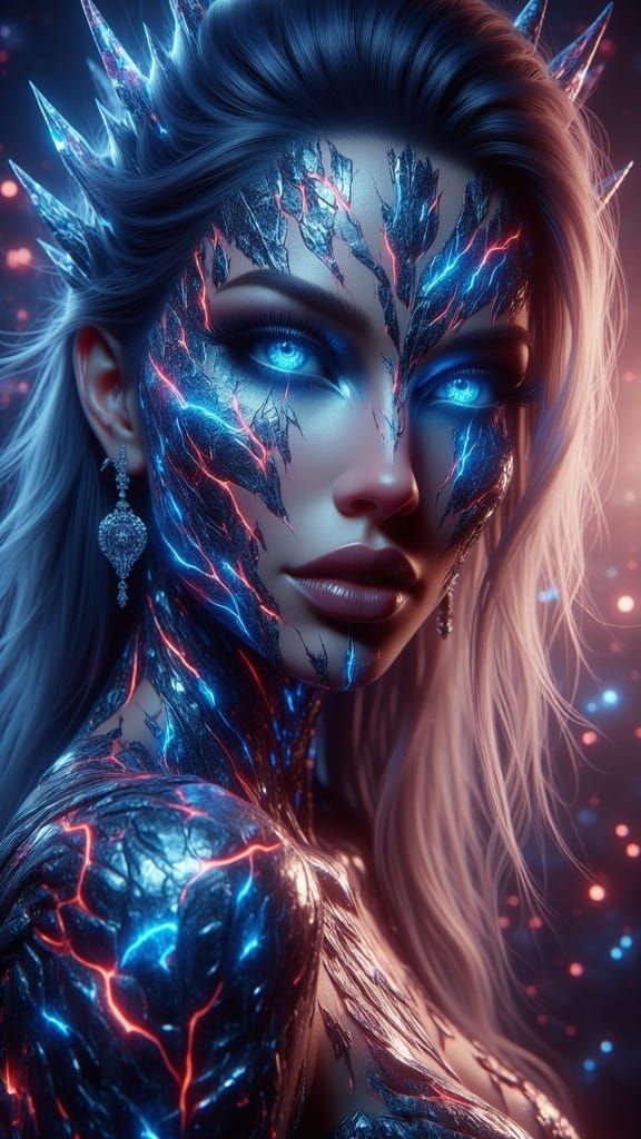 Stunning Sci-Fi Goddess in Hyperrealistic Aesthetic