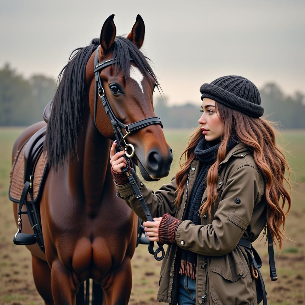 Regal Belgium Horse in Tranquil Forest Scene