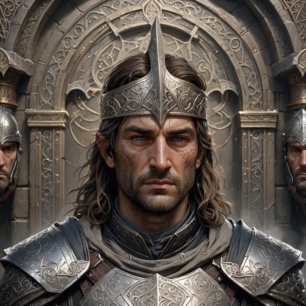 Beregond of Gondor Portrait in Hyperdetailed Style