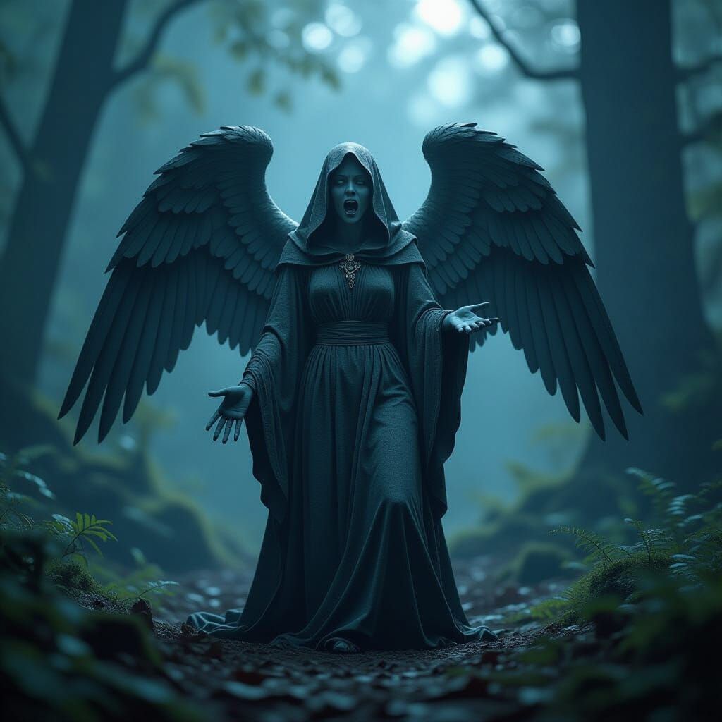 Dr. Who Weeping Angel in Cinematic Film Still