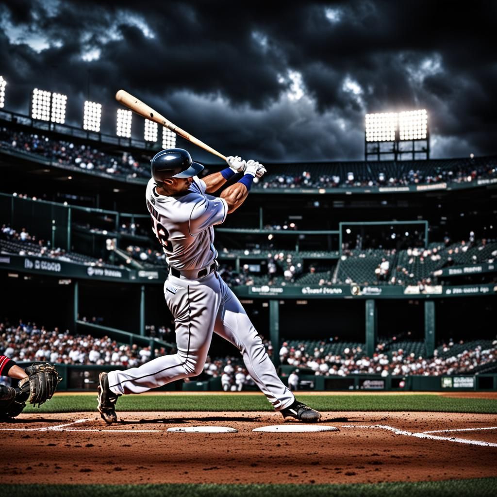 Epic Baseball Home Run in Hyperrealistic Detail