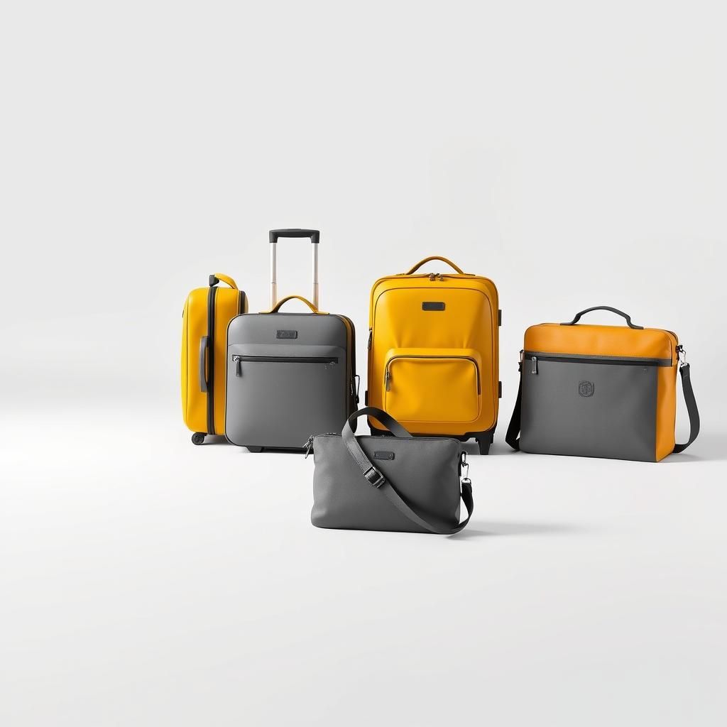 Premium Luggage Collection in Minimalist Matte Painting Styl...