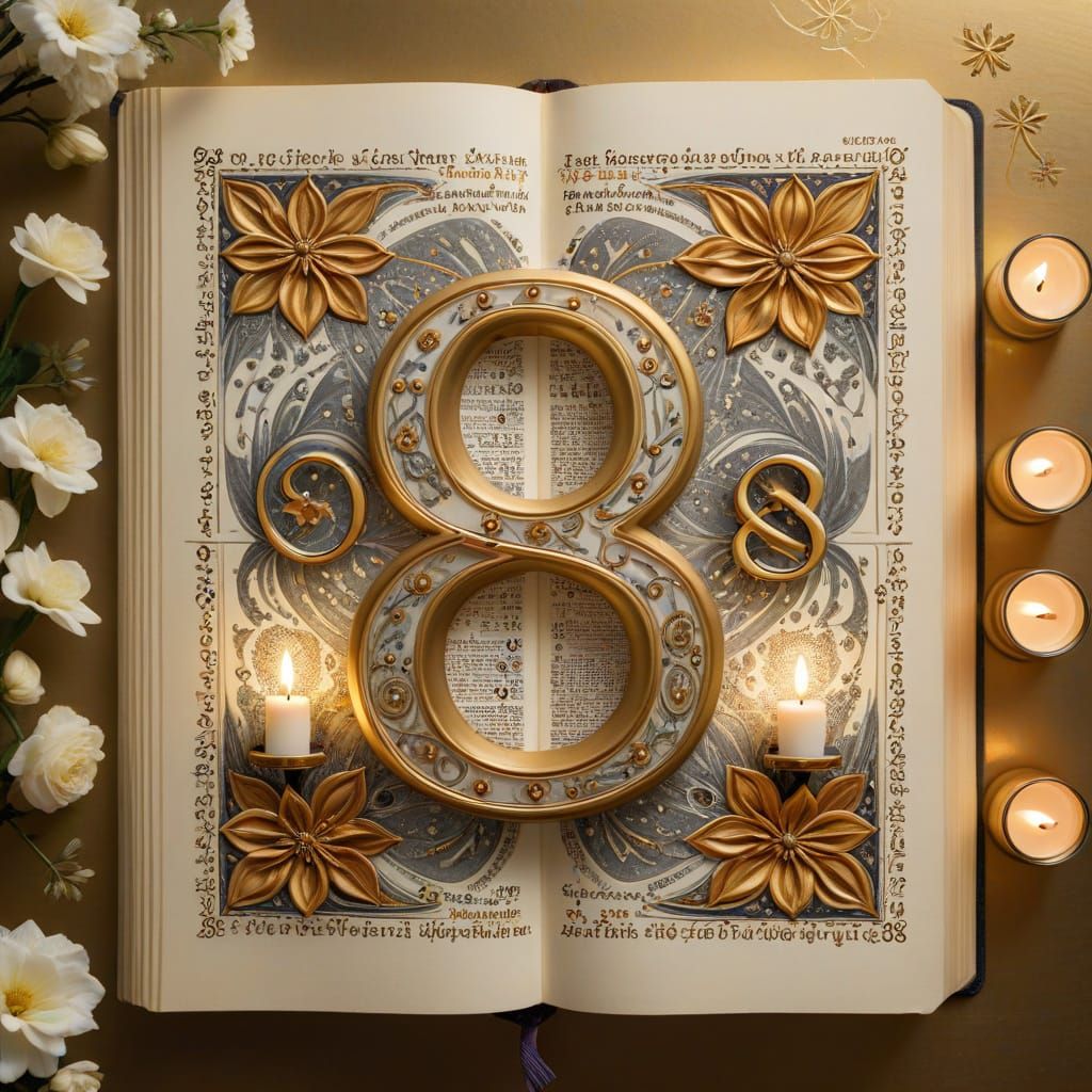 Sacred Number 888 Illuminated on Bible Page
