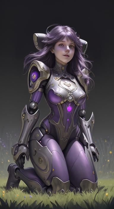 Robot Child's Masterpiece: Digital Art in Dark Fantasy Style