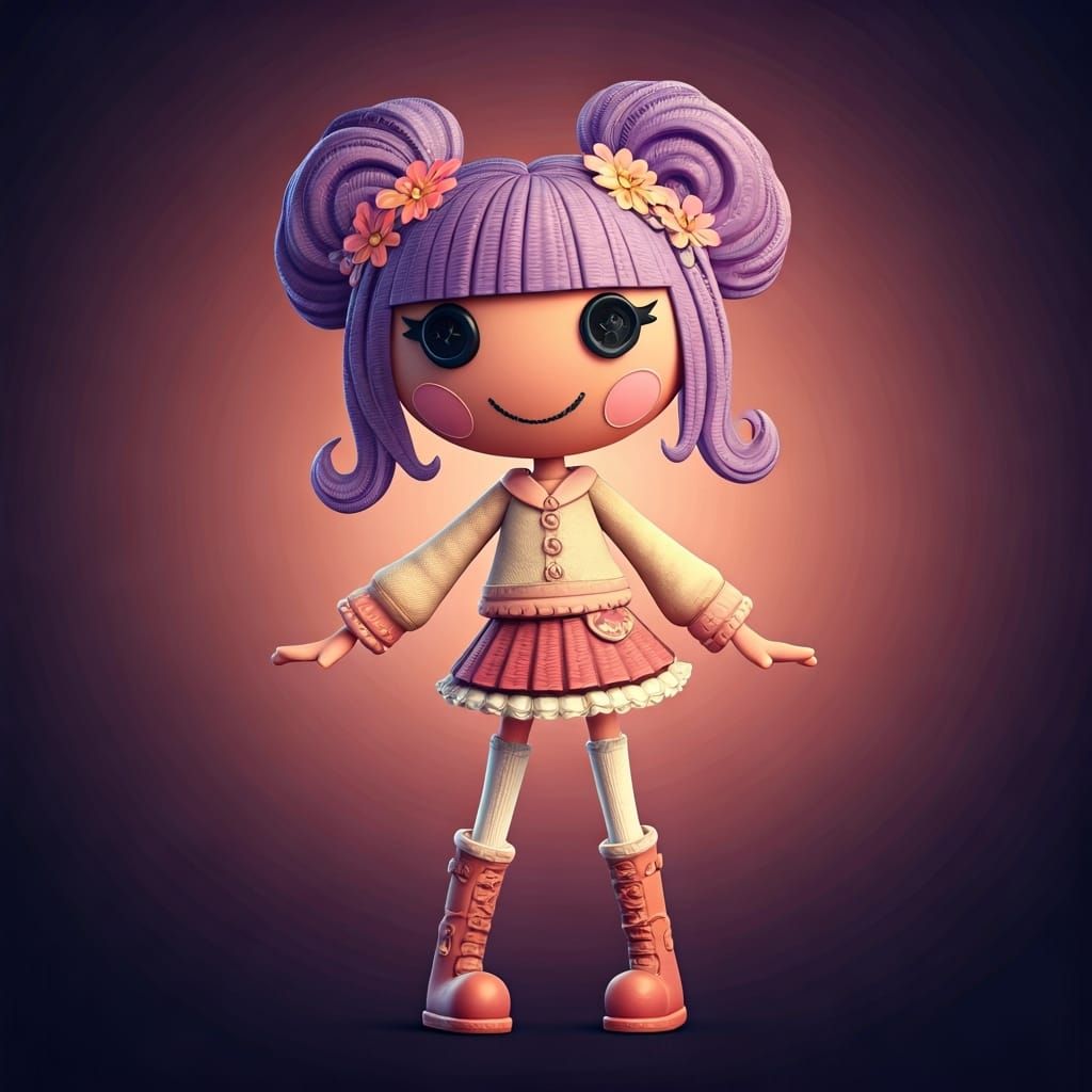 Goofy Lalaloopsy Character in 3D Digital Art