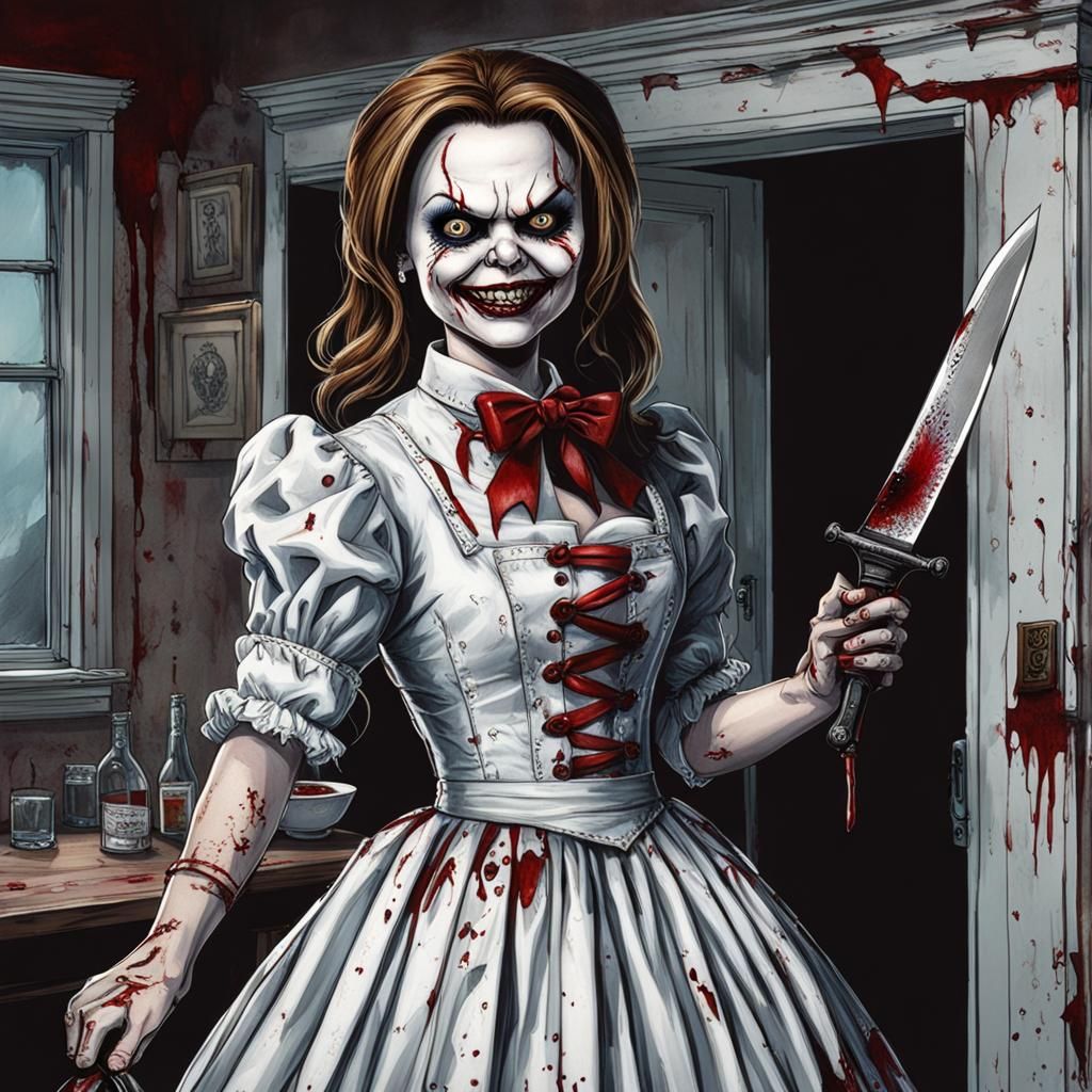 Tiffany Ray, Chucky's bride, as a 1960's housewife