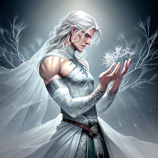 Geralt of Rivia in Ethereal Winter Reverie