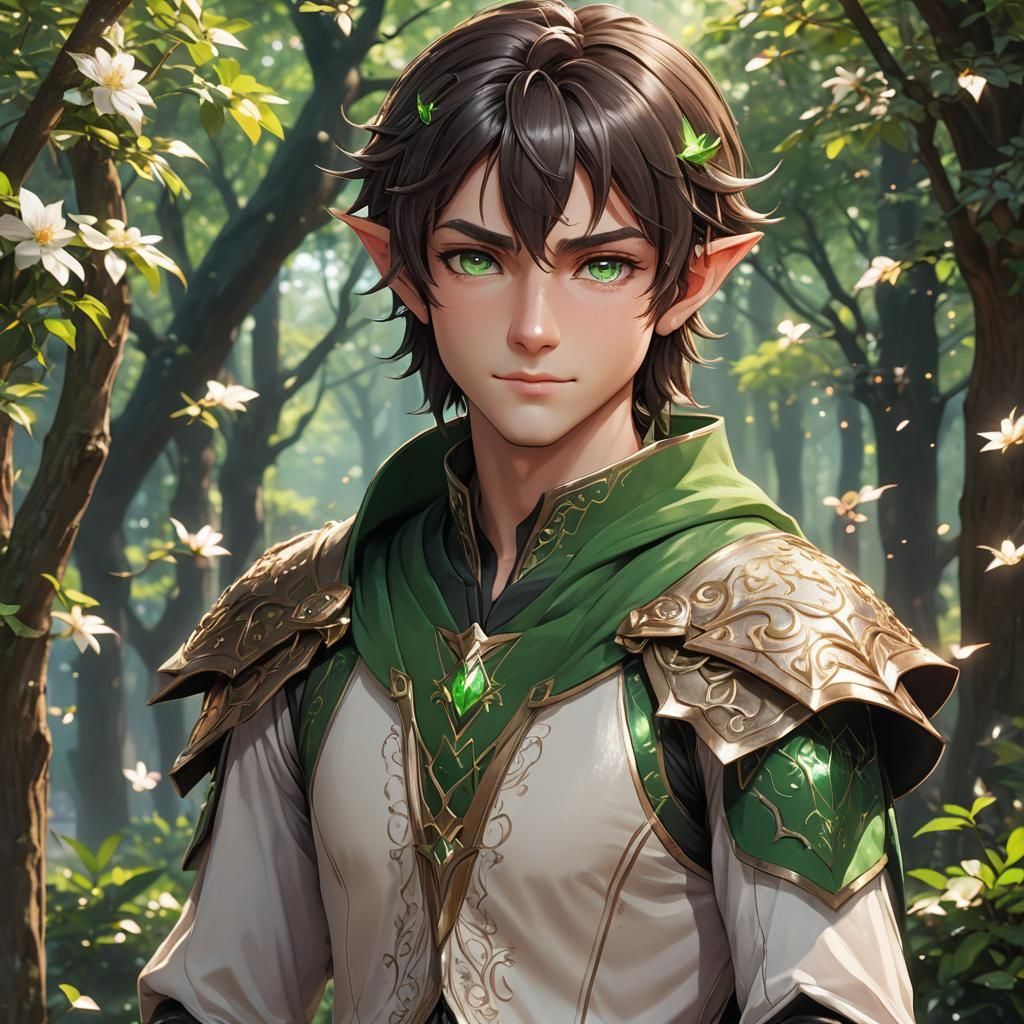 Enchanting Elf Portrait in Vibrant 3D Anime Style