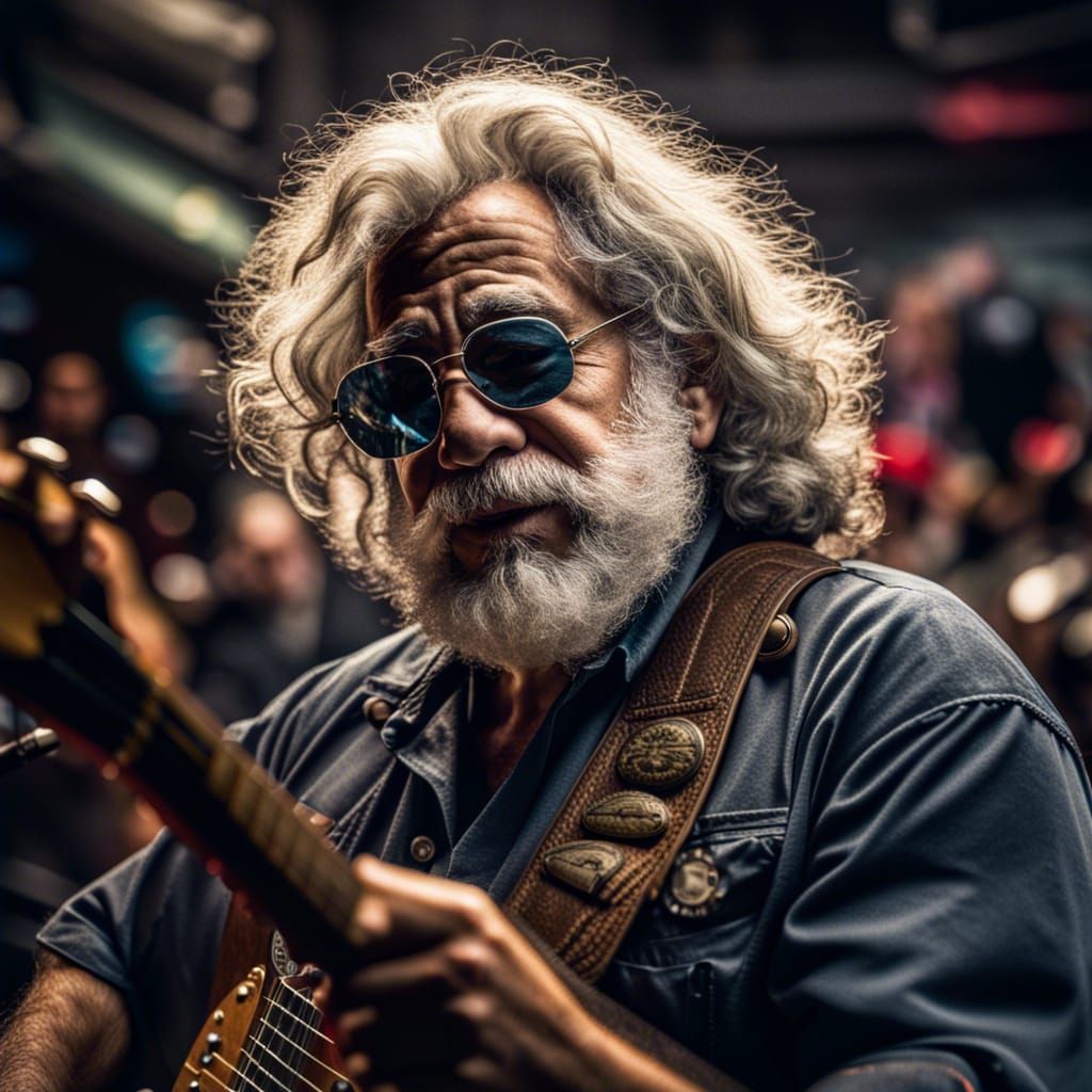 Hyperrealistic Captain Trips Portrait of Jerry Garcia