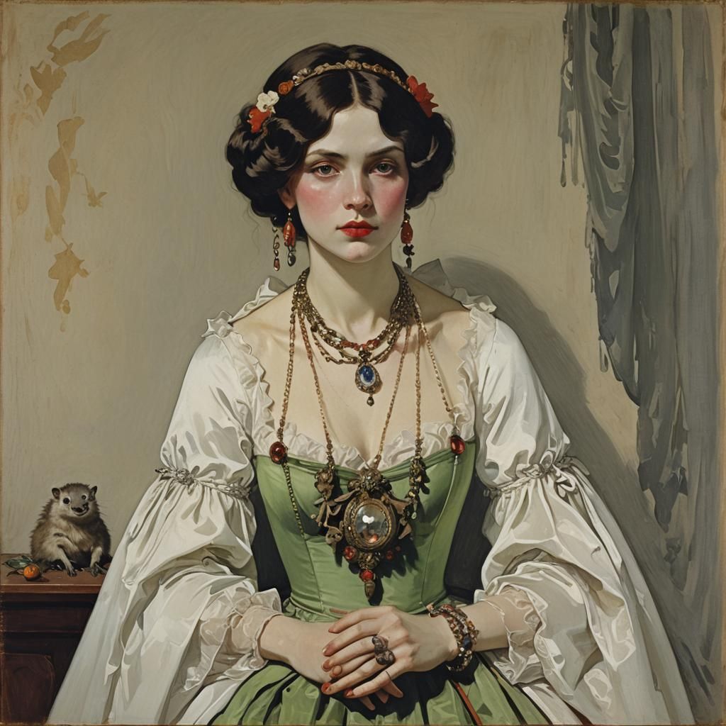 Vampire with Hedgehog Necklace in Classical Style