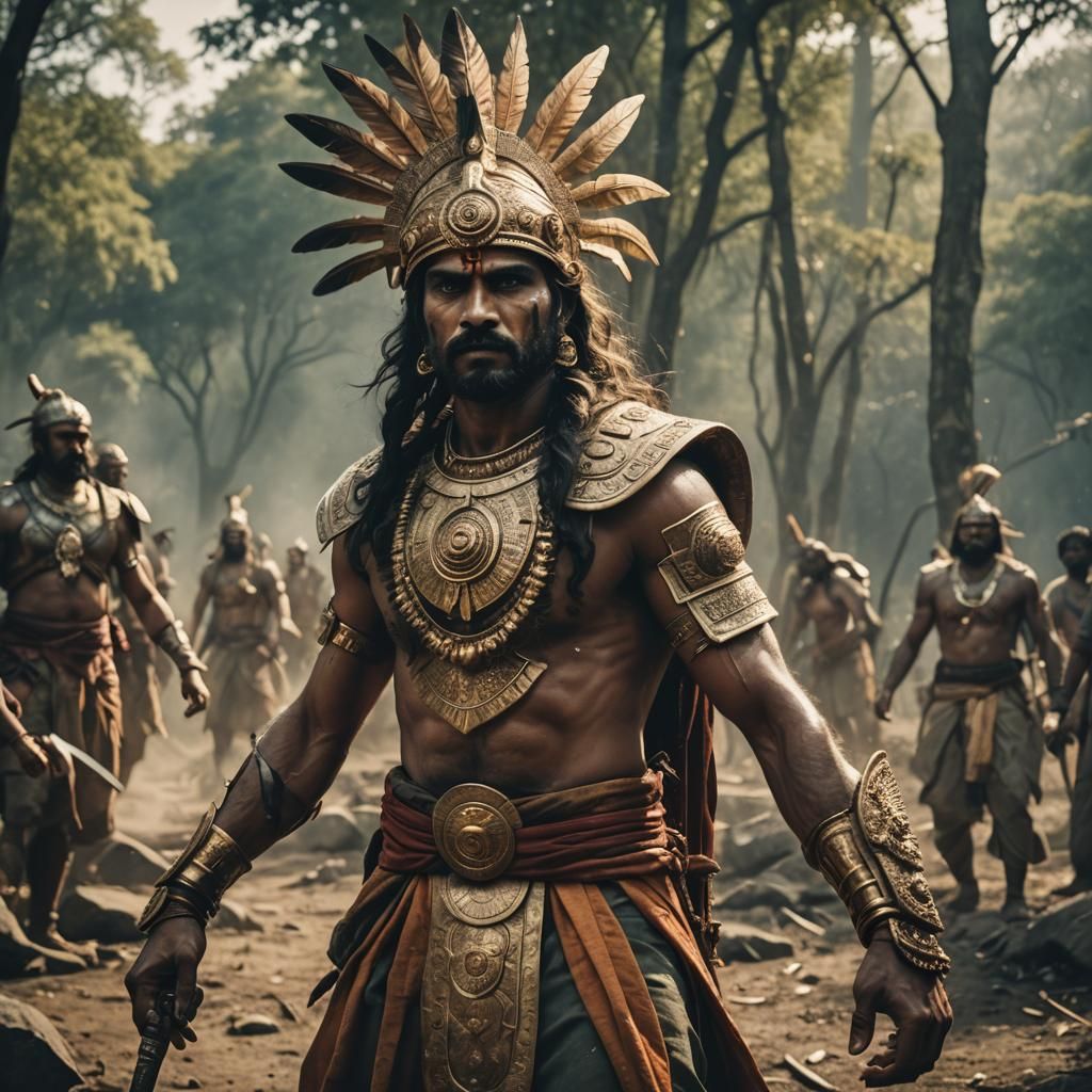 Epic Hindu Warrior: Cinematic Film Still