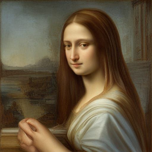 Mona Lisa Vintage Style AI Art