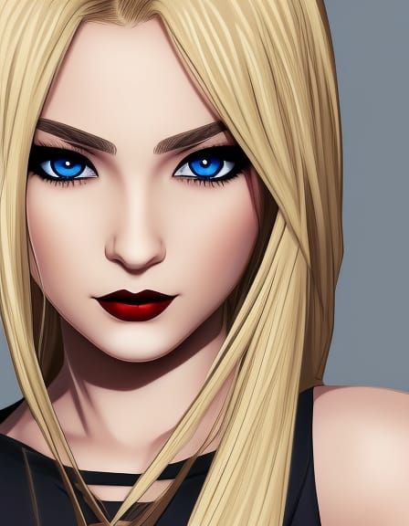 Goth Girl Comic Book Style Digital Art