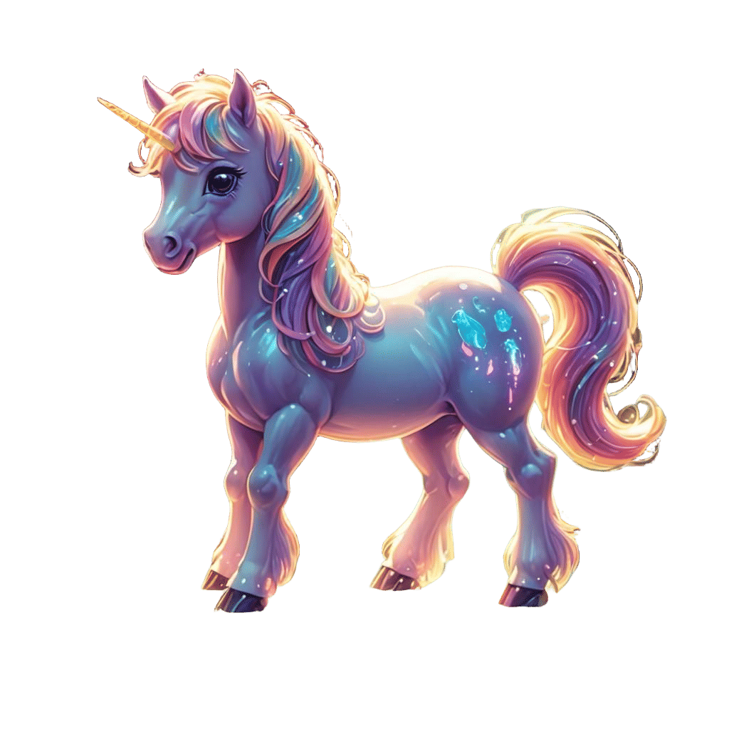 Chibi Pony in Bioluminescent Garden: Candy Art